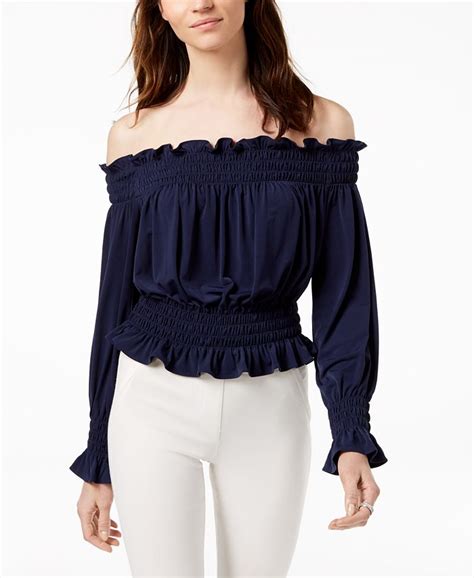 macys michael kors black off the shoulder blouse|michael kors off shoulder top: Women's Clothing .